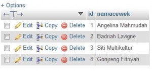 database cewek
