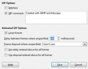 Gimp export option
