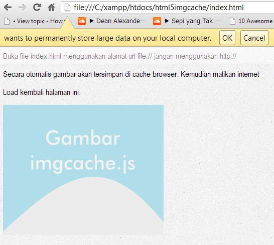 store data gambar ke browser ok