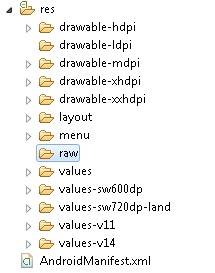 Folder Raw di Dalam Folder Res