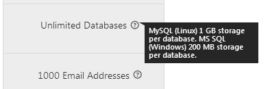 godaddy hosting mysql mssql