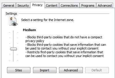 Pengaturan Privacy IE