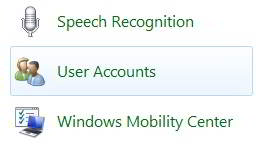 UAC di Control Panel