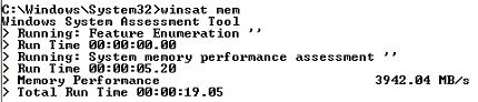 Command Winsat Mem