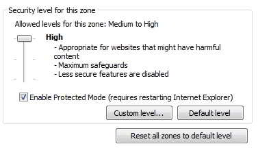 tingkatkan security level zone