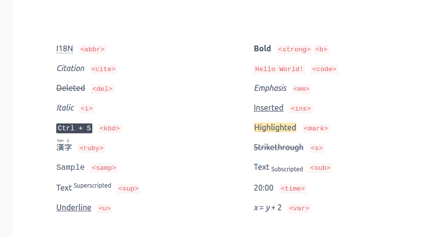 Spectre Semantic Text Element